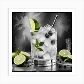 Blackberry Gin Cocktail Art Print