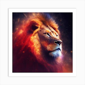 Fire Lion Art Print