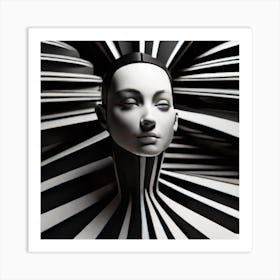 human figure black and white, optical art4k , high quality Art Print