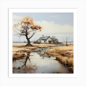 House By The Stream 1 Art Print