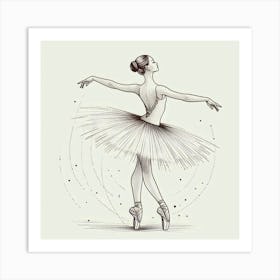 Line Art ballerina body 9 Art Print