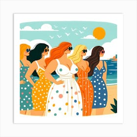 Women On The Beach 1 Art Print