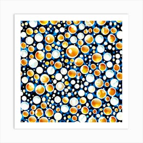 Bubbles On A Black Background Art Print