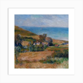 Claude Monet - Village By The Sea.Printed wall painting, high-level art. Art Print