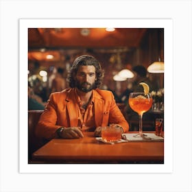 Man In Orange Suit 2 Art Print