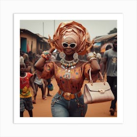 A middle aged African stylish baddie Art Print