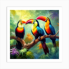 Toucans In The Jungle Art Print