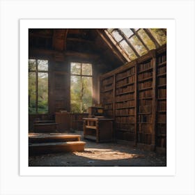 Abandoned Library 3 Art Print