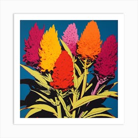 Celosia 1 Pop Art Illustration Square Art Print