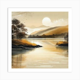 Sunset By The Lake 44 Art Print