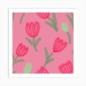 Pink Tulips Art Print