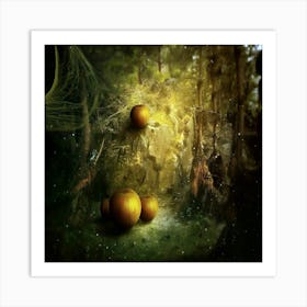 Golden Apples In The Forest Art Print