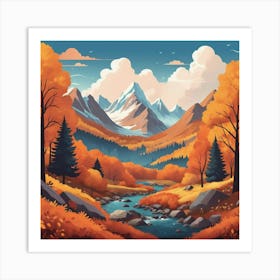 Graphic Design Autumn Peaks Art 0 Art Print