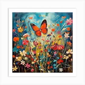 Butterfly In The Meadow Art Print