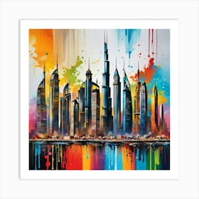 Dubai Skyline Canvas Print Art Print
