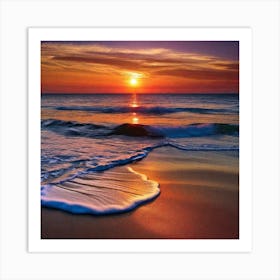 Sunset On The Beach 475 Art Print