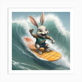 Bunny Surfboard 13 Art Print