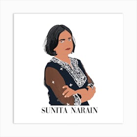 Sunita Narain cartoon - inspiring women collection  Art Print