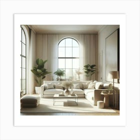 White Living Room 8 Art Print