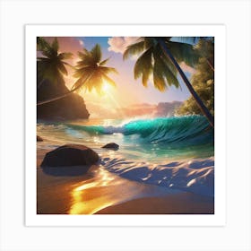 Sunset On The Beach 38 Art Print