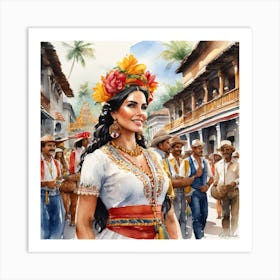 Colombian Festivities Watercolor Trending On Artstation Sharp Focus Studio Photo Intricate Deta (3) Art Print