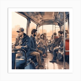 People On A Bus Art Print