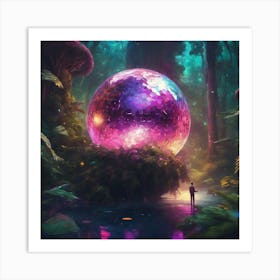 Sphere In The Forest Art Print