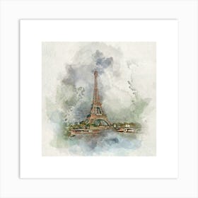 Watercolor Eiffel Tower. Wall prints. Art Print