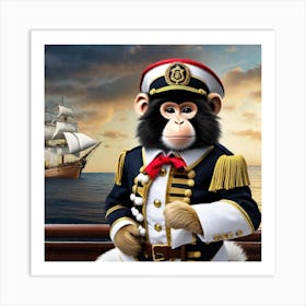 Monkey Sailor Art Print