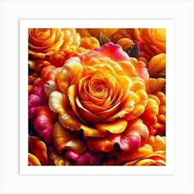 Orange Roses Art Print