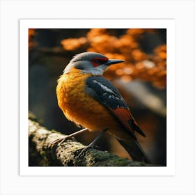 Bird Perched On A Branch Art Print