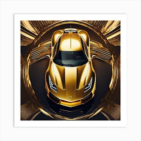 Golden Lamborghini 9 Art Print