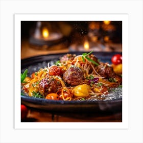 Meatballs In Tomato Sauce Art Print