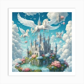 Unicorns In The Clouds Art Print