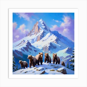 Bears In The Mountains Art Print