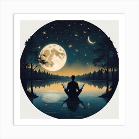 Meditation In The Moonlight Art Print