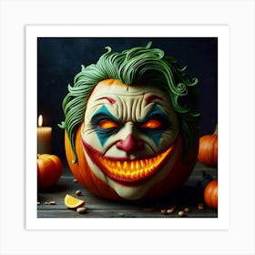 Joker Pumpkin 3 Art Print