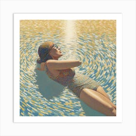Woman In The Water 3 Art Print