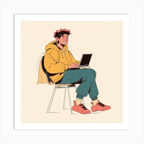 Focused Freelancer Art Print