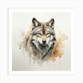 Default Create A Simple Watercolor Of A Wolf Using Neutral And 3 (1) Art Print