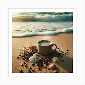 Coffee On The Beach 25 Art Print