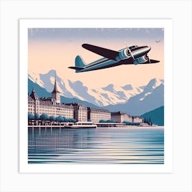 Geneva, Switzerland. Vintage  Art Print