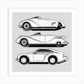 Three Classic Cars Art Print