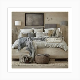 Neutral Bedroom Art Print