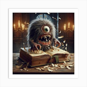 Monster In A Book 4 Art Print