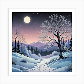 Snowy Winter Art Print (6) Art Print