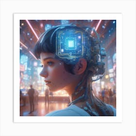 Futuristic Girl 6 Art Print