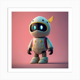 Teddy Bear Robot Art Print