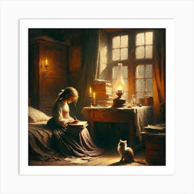 Girl In The Window Art Print