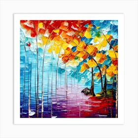 An Artistic Painting Suitable For Hanging On The Wall With Bright Colors And A Beautiful Background (3) (1) Art Print